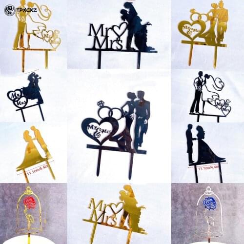 Wedding Acrylic Cake Topper Bride Groom Wedding Party Cake Baking Decor Engagement Cake Supplies