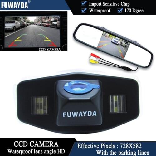 FUWAYDA car rearview backup parking camera CCD HD+4.3inch car monitor mirror TFT LCD for Honda Accord Pilot Civic Odyssey Acura