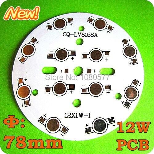 Freeshipping, Best price, 78mm PCB for LED lamp, 12W high power PCB, 12W LED Aluminum base plate, 8158A PCB for DIY a LED lamp
