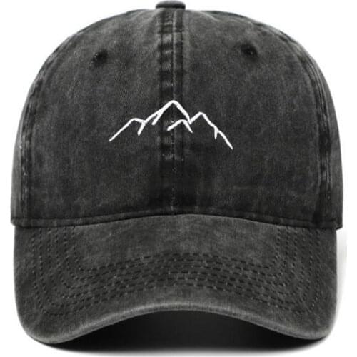 Washed mountain dad hat men cap outdoor sports retro baseball cap hip hop embroidery mountain range snapback hat dropshipping