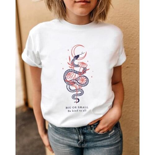 BIG OR SMALL BE KIND TO ALL Snake colored T-Shirt 100% Cotton unisex graphic women tumblr Fashion casual grunge tshirt top tee