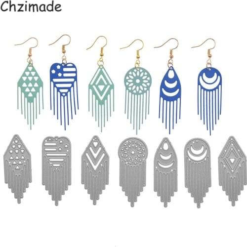 Chzimade Earrings Metal Cutting Dies Scrapbooking Stencil For Cards Making DIY Embossing Dies Cut Paper Crafts