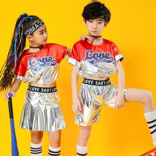 Kids Jazz Dance Staage Performance Clothes Girl Modern Street Dancing Costume Fashion Boy Jazz Dance Pants Girl Skirt Suit