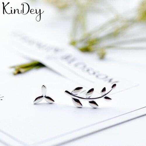 Kindey New Silver Color Leaf Earrings For Women Christmas Gift Wedding Statement Jewelry Pendientes Brincos