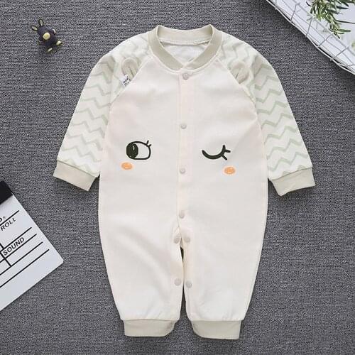 Newborn Baby Girl Onesies Cartoon Cotton Spring Autumn Long Sleeve Boy Rompers Unisex Christmas Clothing