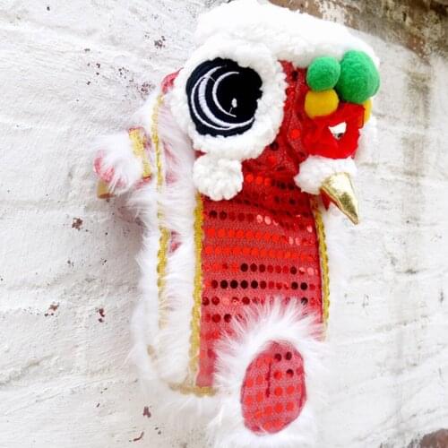 Pet Costume Sequin Dance Lion Cosplay Dog Costume Cat Party Costume For New Year Chinese Spring Festival Pet Clothing Supplies