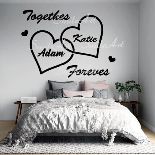 Beauty Custom Name Couples Vinyl Self Adhesive Wallpaper For Baby Kids Rooms Decor Wall Stickers Waterproof Wallpaper