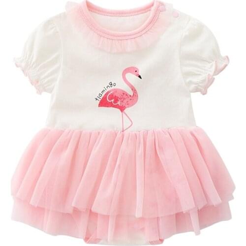 Baby Girls Summer Clothing Tutu Lace 0-12 Months Short Sleeve Infant Girls Clothes Cartoon Toddler Summer New Style Girl Clothes