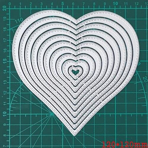 Metal Cutting Dies Heart Shape Layer Frame 2021 New Crafts Die Mold Stencil For DIY Scrapbooking Paper/photo Cards Embossing Die