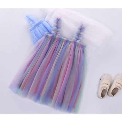 1 2 3 4 5 6 Years Toddler Girls Dress Fashion Mesh Suspender Tutu Dress for Girls Kids Clothing Summer Baby Child Dresses New