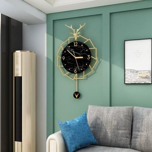 Wall Clocks Nordic Modern Minimalist Light Luxury Wall Clocks Fashion Deer-shaped Decoration Home Living Room Wall Clocks