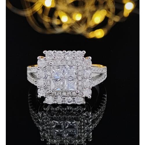 2020 new luxury round solid 925 sterling silver engagement ring for women lady anniversary gift jewelry wholesale R5474