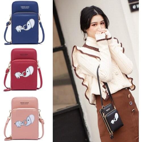 2021 New Korean Touch Screen Phone Bag Women Crossbody Bags Fashion Multifunction Ladies Shoulder Bag PU Leather Female Wallet