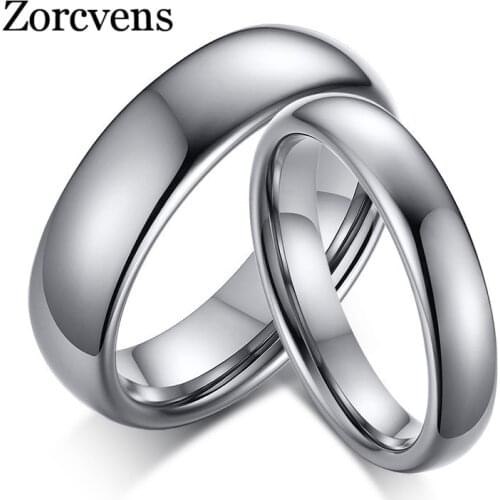 ZORCVENS 2020 New Fashion Gold Silver Color Tungsten Custom Name Rings High Quality Personalized Wedding Ring for Men and Women