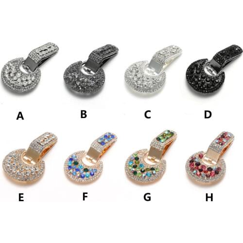 Fur Glass Coat Buttons Sewing Rhinestone buckles