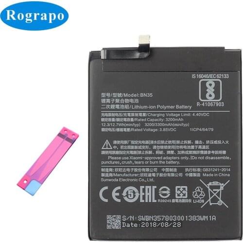 Original 3300mAh Xiao Mi Red BN35 Mobile Phone Replacement Battery Bateria For Xiaomi Redmi 5 5.7" 5.7 in Batteries
