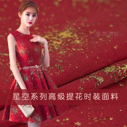 Autumn and winter jacquard fabric high-grade gold silk fashion cloth dresses dresses yarn-dyed European-style clothing fabrics