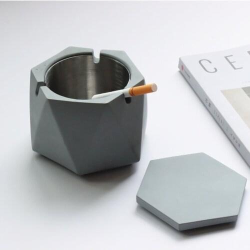 Stainless steel cement ashtray creative industrial wind water concrete ashtray Nordic ins personalized home craft gift