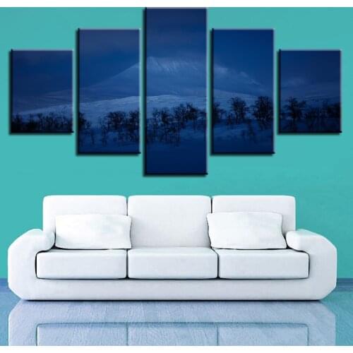 Landscape Sky Cloud Star Mountain River Hot Air Balloon 5 Piece Wall Pictures For Living Room Color Painting Art Home Decor