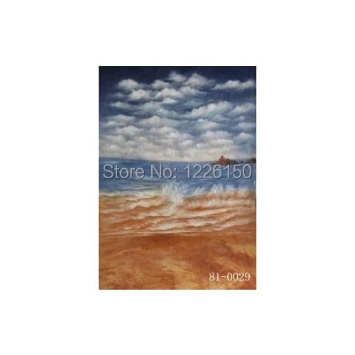 Preofessional 10*20ft/3*6m Hand Painted muslin backdrops 81-0029,sea & beach wedding photo Background , studio props photography