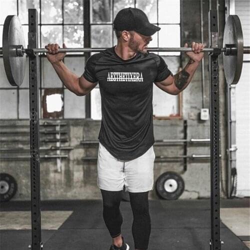 Mesh Slim Fit Printed Running T shirt Polyester Breathable Basketball Badminton Soccer Quick Dry Tshirt Gym Fitness Jersey
