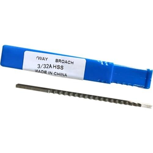 3/32A Push-Type Keyway Broach Metric Size HSS High Speed Steel for CNC Router Metalworking Tool Metal Cutter