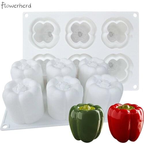 6-hole Chili Fondant Cake Silicone Mold Resin Mold DIY Chili-shaped Soap Mold Handmade Candle Mold 3d Candle Making Tools