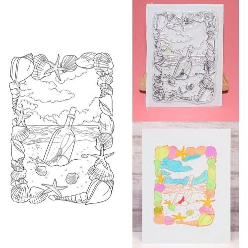 Drifting Bottle Silicone Transparent Stamper DIY Scrapbook Cards Decorative Clear Stamp