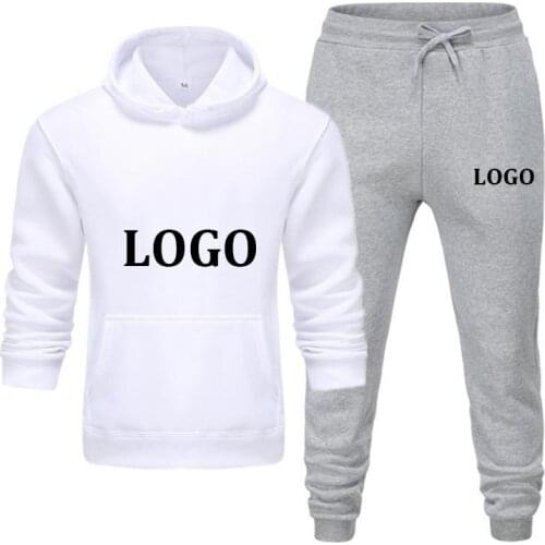 Custom Your Logo Hoodies Sets Men Women Tracksuit Jogging Sportswear Set Printed Women 2021Autumn Winter Pants Suit