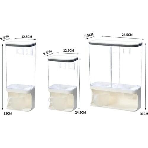 Countertop Rice Bucket Grain Dispenser Dry Food Storage Container