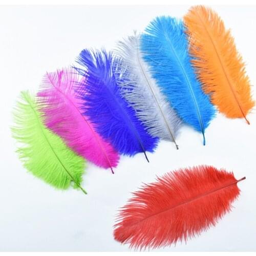 50Pcs Ostrich Feathers for Crafts (8-10" 20-25cm) White Feathers Ostrich Plumes DIY Wedding Party Home Decoration Natural Plumas
