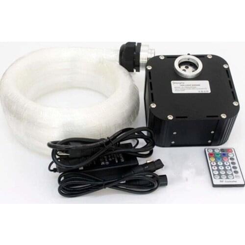 Remote controlled DMX512 RGBW 50W Twinkle Wheel LED Fiber Optic Engine+5M 1000pcs 0.75mm PMMA plastic cable Star ceiling DIY KIT
