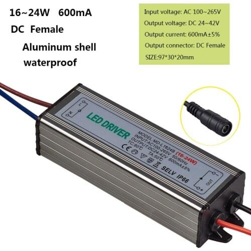 Led drive power panel lamp ballast 16W-24W 600mA constant current waterproof