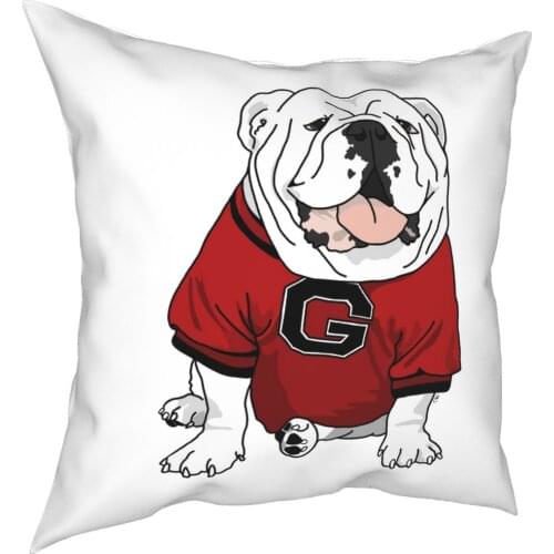 UGA Bulldog Dog Lover Pillowcase Printed Fabric Cushion Cover Decor Throw Pillow Case Cover Home Dropshipping 40*40cm