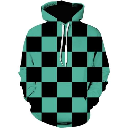 New Popular Mans Hoodie No rules Geometric patterns 3D Print Plaid Striped Hoodie Men/women Shirt Long