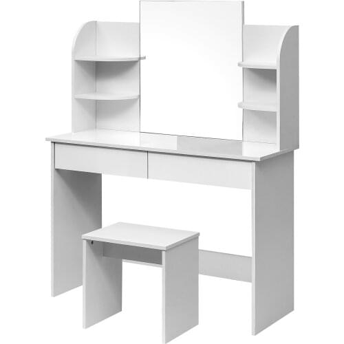 1Set Dressing Table with a Large Mirror Makeup Vanity Table Bedroom Dresser Set with Dressing Stool Home Furniture Dressers