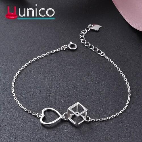UUNICO 2018 trend Fashion Lady Creative Bracelet Heart-Shaped AAA+ Zircon Bracelet Birthday Gift low price promotion