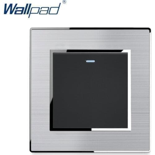 Light Switch 1 Gang 3 Way Intermediate Stainless Steel Panel With Silver Border Wallpad Wall Switch 16A AC110-250V