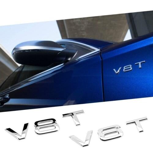 1pcs V6T V8T car fender emblem car fender sticker for audi A6 A8 Q3 Q5 Q7 TT S8 S6 R8