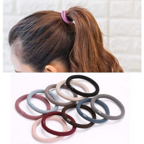 10Pcs Korean Colorful High Elastic Hair Rubber Bands Women Girls Hair Rope Strong Hair Gum Scrunchies Hair Accessories Headwear