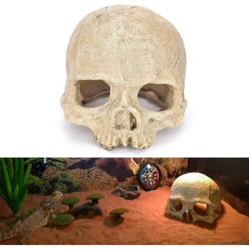14*11*10cm NEW Aquarium Fish Tank Resin Spooky Skull Ornament Cave Vivarium Decoration Wholesale