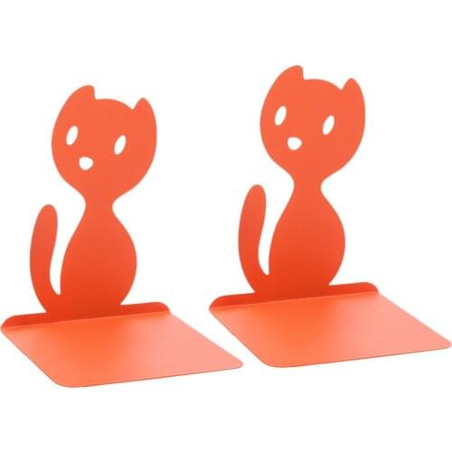 2PCS Metal Bookends Cat Style Retro Home Book Holder Bookshelf Decorative Bookrack Store Magazines, Books, DVDs, Games, Catalogs