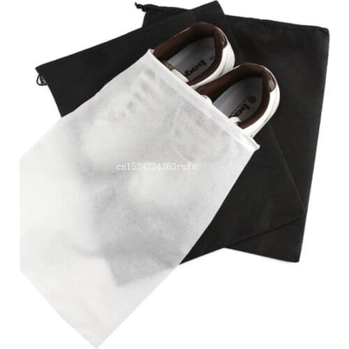 200pcs Clothes Storage Bag Black White Mesh Drawstring Bags For Shoes Zakka Organizer Travel Package Novelty household Wholesale