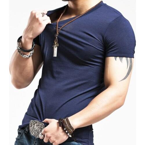 2020 Brand Clothing 10 Colors Men T-shirt Fitness T-shirts Man V-neck Man T-shirts T-shirt for Man S-5XL Droppshipping Q6333