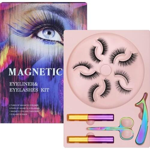 5 Pairs Of Magnet Eyelashes Ten Magnetic Absorption False Eyelashes Set Wholesale In Stock Magnetic Eyelashes TSLM1