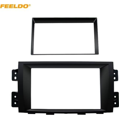FEELDO Car 2DIN Radio Fascia Frame for KIA Borrego Mohave 2010 Plate Panel Dashboard Trim Mount Installation Frame Kit