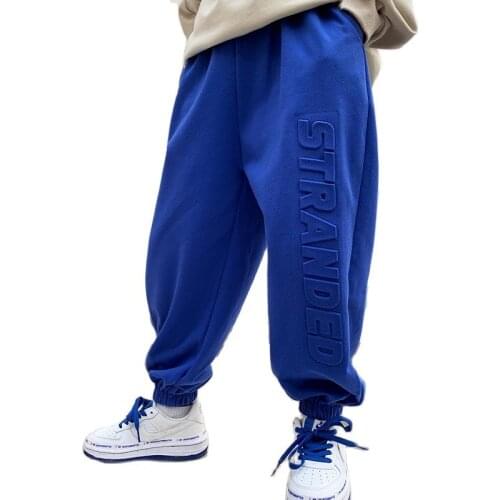 2021 New Boys Jeans Spring And Autumn Boys High Waist Jeans Blue Wide Cargo Pants Denim For Kids Multi-pocket Jeans 6 8 12 Years