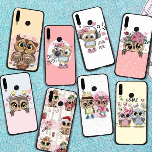 Cute Owl Hearts Lover Phone Case For Huawei Honor view 7a5.45inch 7c5.7inch 8x 8a 8c 9 9x 10 20 10i 20i lite pro
