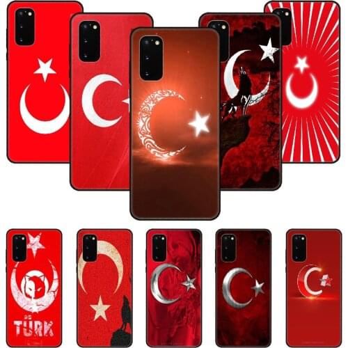 Phone Case For SamSung Galaxy S Note 10 20 7 6 9 8 Plus Edge E Ultra Lite Black Cover Hoesjes Art Back Silicone Turkish Flag