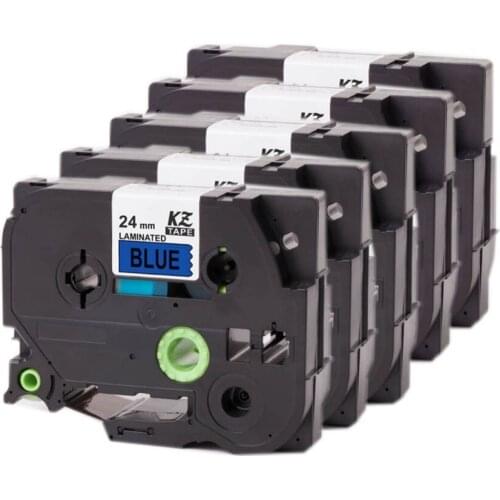 Cidy 5Pcs/lots 24MM x 8m TZe551 TZe 551 P Touch Black on Blue Label Tape Compatible for Brother free shipment